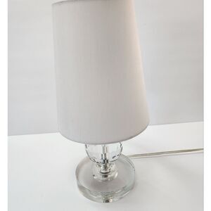 Elegant White Shade Table Lamp with Crystal Base